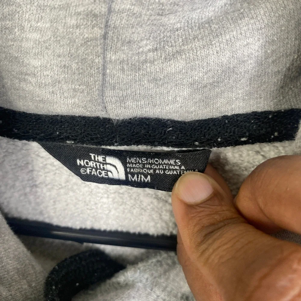 The North Face Mens Hoodie Grey Heather Logo Graphic Pullover Sweatshirt Medium